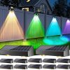 Solar Fence Post Cap Lights 12 Pack Black Waterproof LED Flame Light 4