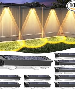 10 Pack Solar Fence Lights Outdoor IP65 Waterproof LED Deck Lighting
