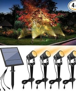 Metal Solar Spot Lights Outdoor with 9.8ft Cable IP65 Waterproof