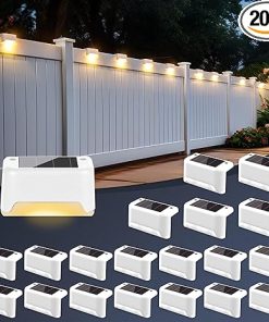 Solar Step Lights 20 Pack Waterproof LED Lights for Decks and Patios