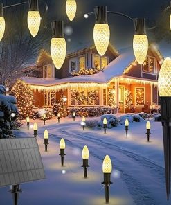Brightown 50Ft C9 LED Solar Christmas Lights Waterproof Outdoor Decor