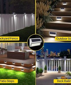 Solar Lights Outdoor 10 Pack Waterproof 30 LED Deck Post Lamps 2