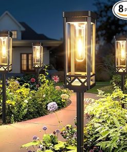 Upgraded KOOPER Solar Pathway Lights 8 Pack for Yard and Walkway