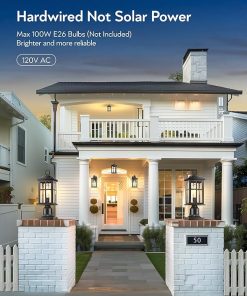 Outdoor Motion Sensor Porch Lights 2 Pack Waterproof Black Fixtures 2