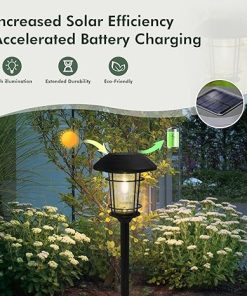 5 Pack Solar Outdoor Pathway Lights with Dusk Dawn Sensor Slate Gray 2