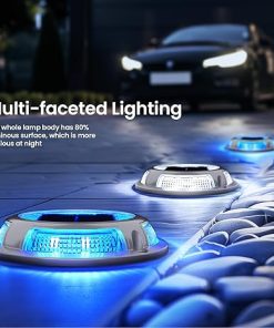 Solar Driveway Lights 16 Pack Waterproof LED Pathway Markers Blue White 2
