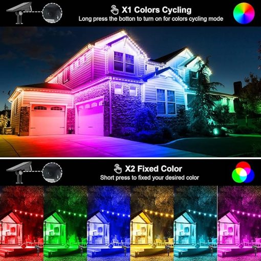 Color Changing Solar Spot Lights 4 Pack Waterproof for Garden Pathway - Image 2