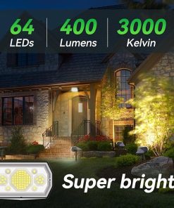 Super Bright 64 LED Solar Spot Lights for Outdoor Landscape 6 Pack 2