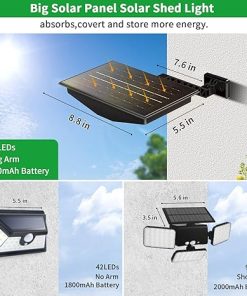 Solar Barn Lights 138 LEDs Motion Sensor Waterproof Shed Light 2