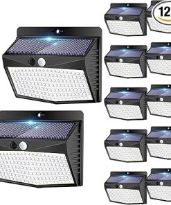 12 Pack Solar Motion Sensor Lights Waterproof for Garden and Yard