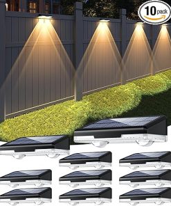 Solar Fence Lights Outdoor Waterproof LED Ultra Bright 10 Pack