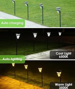 Outdoor Waterproof Solar Garden Lights 8 Pack LED Cone Wall Light 2