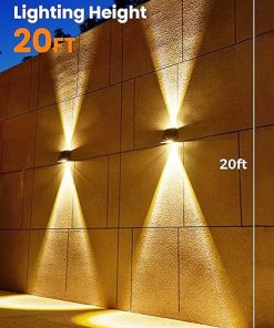 Solar Wall Lights Outdoor 2000mAh IP65 Waterproof for Garden 4 Pack 2