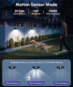 12 Pack Solar Fence Lights with Motion Sensor and Waterproof Design 2