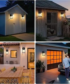 Solar Outdoor Wall Light Fixtures Waterproof Lanterns – 2 Pack 2