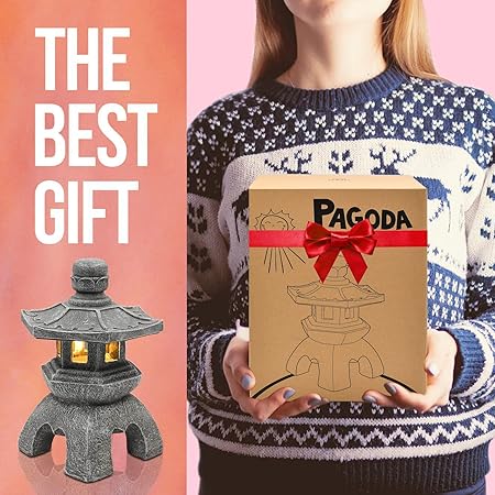 Nacome Solar Pagoda Lantern Garden Decor for Patio and Yard Art 2 Nacome Solar Pagoda Lantern Garden Decor for Patio and Yard Art - Image 2