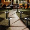TomCare Solar Lights Metal Flickering Flame Lantern and Pathway Light 3