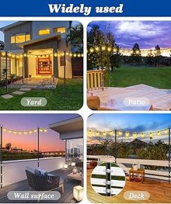 10ft String Light Poles Set for Outdoor Patio and Backyard Use 2