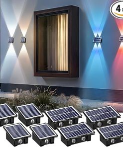 Solar Wall Lights Waterproof IP65 Outdoor Lighting for Garden 4 Pack