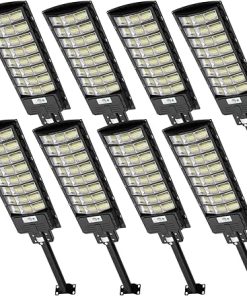 8 Packs Solar Streetlights with Remote Control and Waterproof LED
