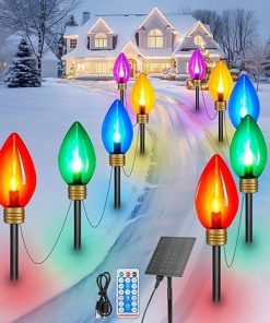Solar Jumbo C9 Christmas Lights 22FT with Timer for Outdoor Decor