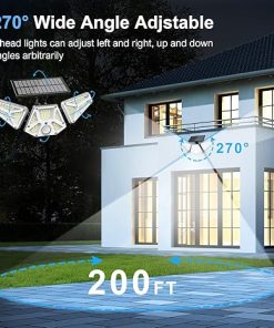 2000LM Solar Motion Sensor Light – 3-Head Waterproof LED Flood Light 2