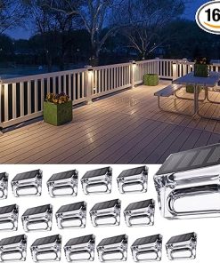 16 Pack Solar Outdoor Lights for Fence Deck Yard Garden Patio