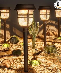 Solar Pathway Lights Outdoor LED Warm White RGB Waterproof Garden Lights