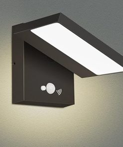 Outdoor Waterproof Solar Motion Sensor LED Wall Light 600LM Black