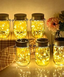 GIGALUMI 12 Pack Solar Mason Jar String Lights for Outdoor Decor 2