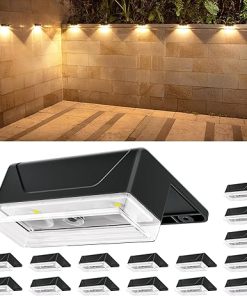 Ellasay Solar Fence Lights 16 Pack IP65 Waterproof RGB Outdoor Decor