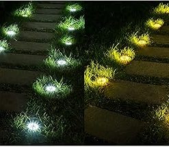 20 Pack Solar Ground Lights 8 LED Outdoor Waterproof Garden Lighting