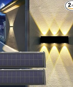 Outdoor Waterproof Solar Wall Sconce 3000K Warm Light for Gardens