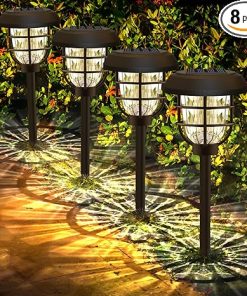Bright Waterproof Solar Lights for Garden Pathway 8 Pack