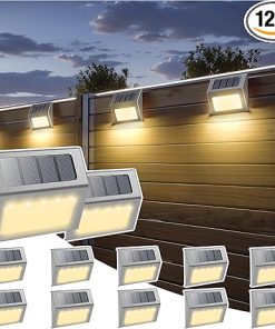 12 Pack Waterproof Solar Lights Auto On/Off for Outdoor Use