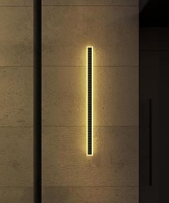 Immense Built-in Solar LED Outdoor Linear Wall Light Fixture, Modern Long Sconce w/Frosted Acrylic IP65 Waterproof for Patio, Balcony, Garage & Porch – Warm 3000K (60 inches)