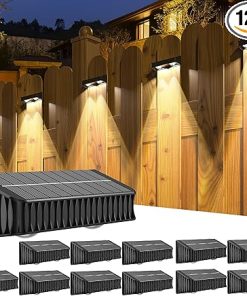 Solar 12 Pack Fence Lights Waterproof Outdoor Wall Step Lights