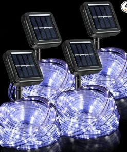 Outdoor 300 LED Solar Rope Lights 100ft Waterproof for Party Decor