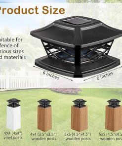 Solar LED Post Cap Lights for 4×4 5×5 6×6 Outdoor Fence Posts 2
