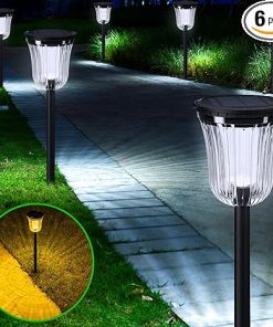 Garden Decoration Lights 6 Pack Solar Path Lights IP65 Waterproof