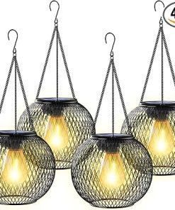 KagoLing Solar Lanterns for Outdoor Garden Christmas Decor 4 Pack