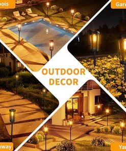 KINKAI 8 Pack Solar Walkway Lights Waterproof Garden Pathway Lamps 2