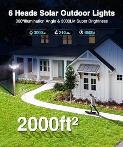 3000LM Solar Flood Lights Outdoor with Motion Sensors 2 Pack 2