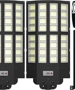 Solar Street Light Outdoor 200000LM IP67 Waterproof Motion Sensors 2 Pack