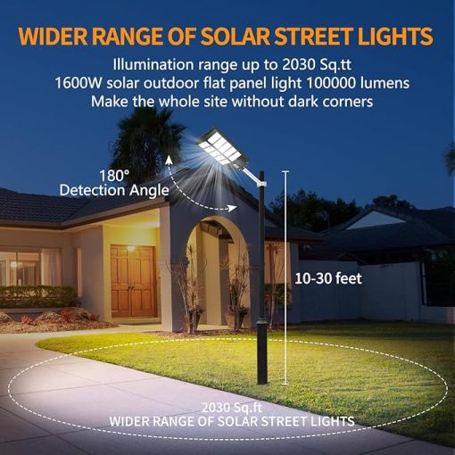 1500W Solar Street Light Outdoor Waterproof 800 LEDs 15000Lm IP67 - Image 2