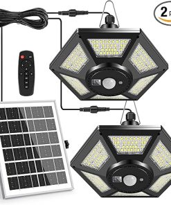 Solar Pendant Lights with Motion Sensor Dual Head for Outdoor Use
