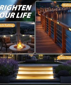 12 Pack LED Solar Step Lights for Outdoor Use Waterproof IP67 2