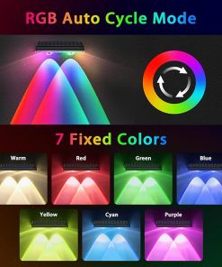 Solar Fence Lights 8-Pack IP67 Waterproof Auto On/Off Warm White RGB 2