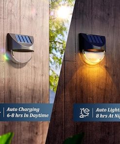 12 Pack Solar Fence Lights Waterproof Outdoor LED Wall Lighting 2