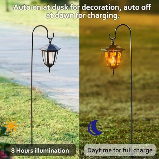 6 Pack Solar Flame Hanging Lights Outdoor LED Lanterns for Garden - Image 2